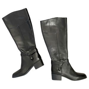 Alfani Berniee Extended calf black leather boots 6.5 Like New